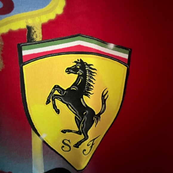 Puma Ferrari x Joshua Vides Graphic Cotton Crew Neck Short Sleeve TShirt Red szL - Picture 12 of 15